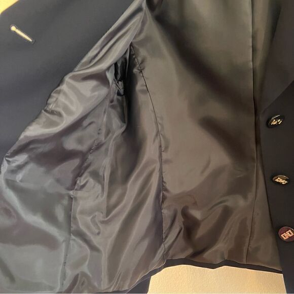 Jones Studio Blazer Navy Blue Size 12 Button Closure Fully Lined - Picture 5 of 7